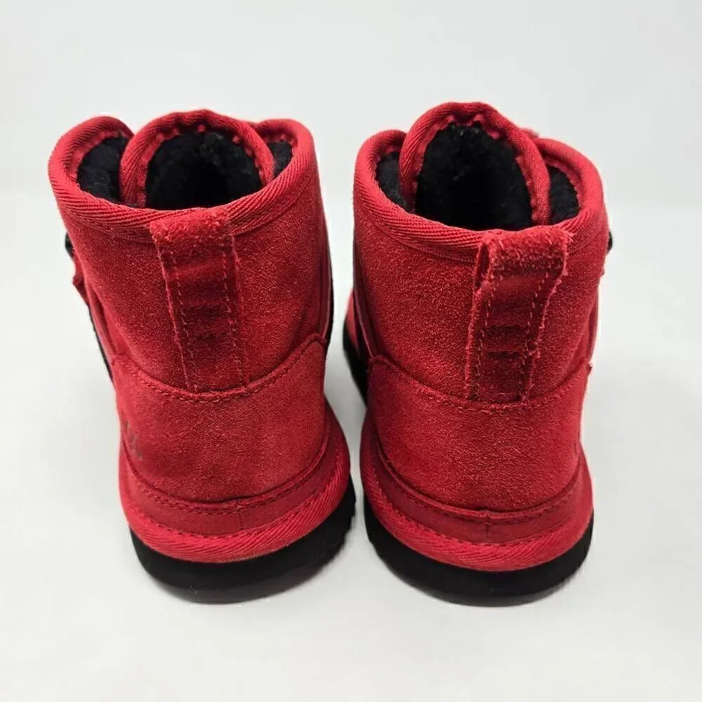 UGG NEUMEL SNAPBACK SAMBA RED SUEDE ANKLE CHUKKA BOOTS WOMENS SIZE 5 MENS SIZE 4
